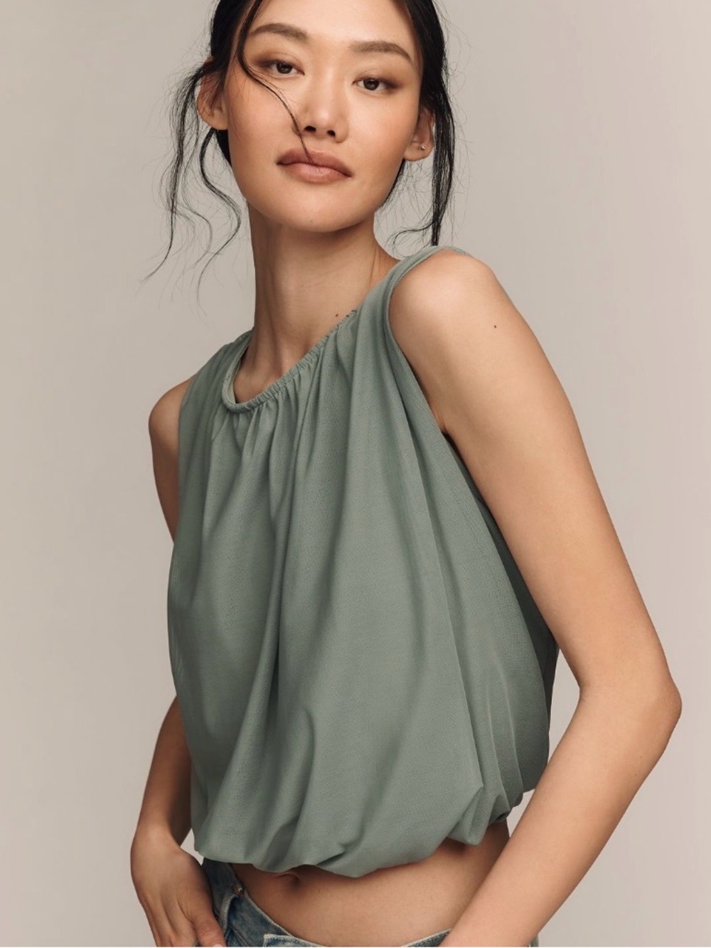 NWOT Anthropologie By Anthropologie Mesh Bubble Muscle Top